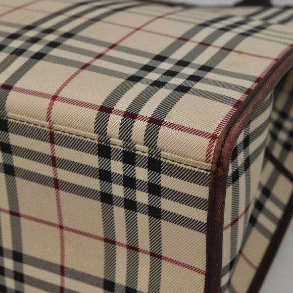 BURBERRY Nova Check Hand Bag Nylon Beige Silver - Picture 11 of 16